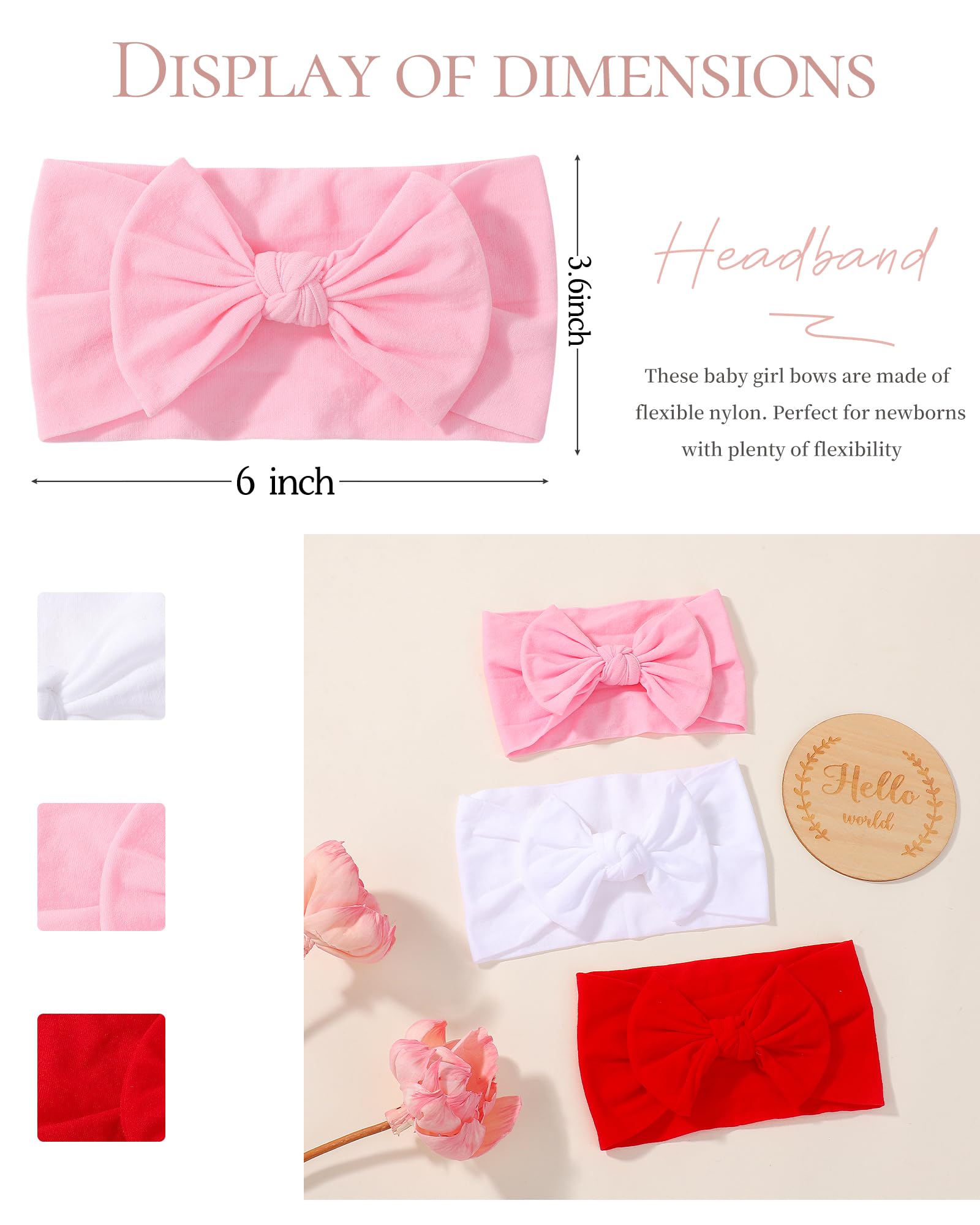 Jollybows baby bows red closeup highlighting vivid color for festive outfits.