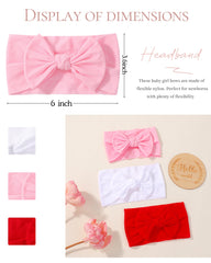 Jollybows baby bows red closeup highlighting vivid color for festive outfits.