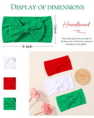 Jollybows baby Christmas bow green headband adds festive color to outfits.