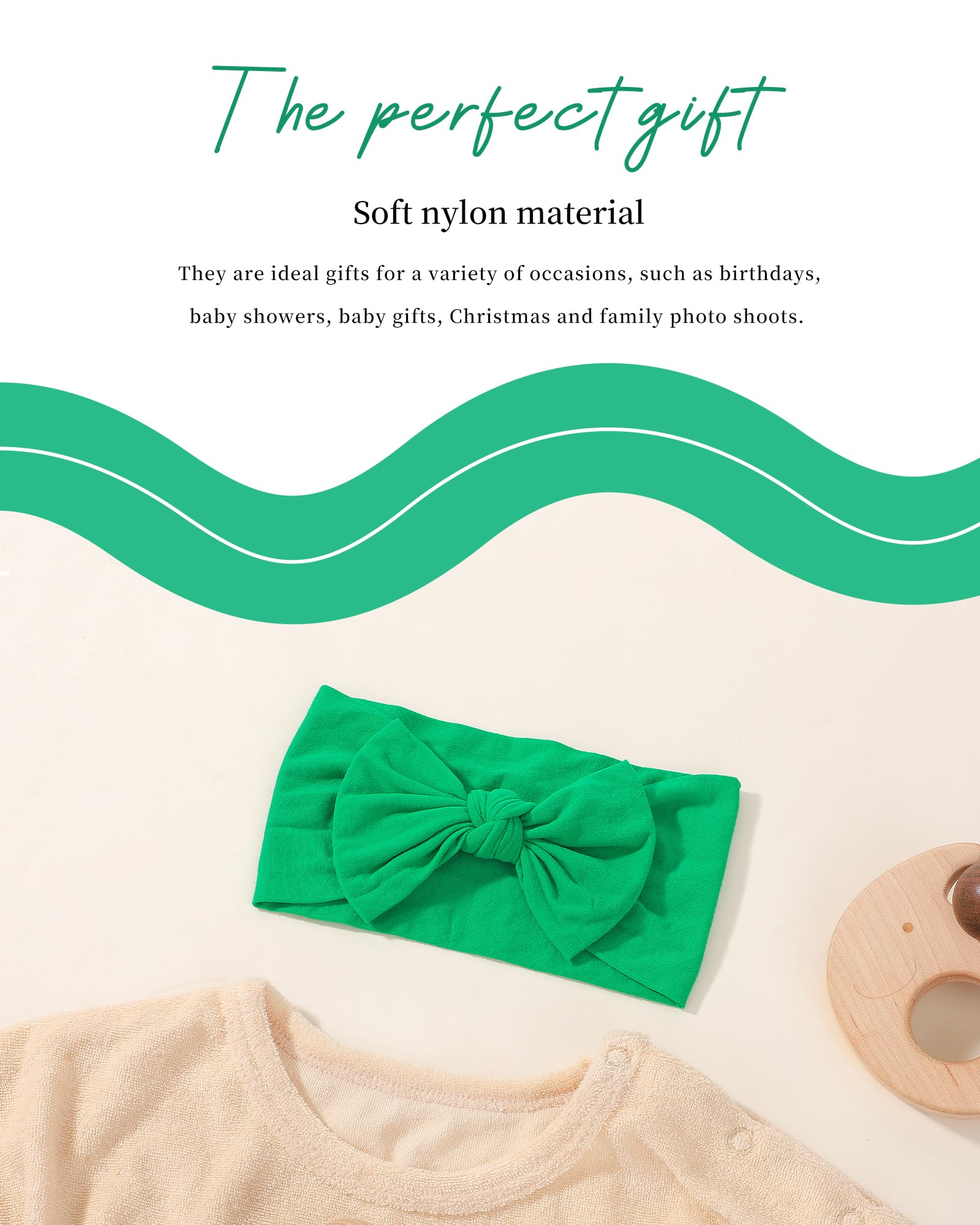 Jollybows baby Christmas bow red headband creates cheerful holiday looks.