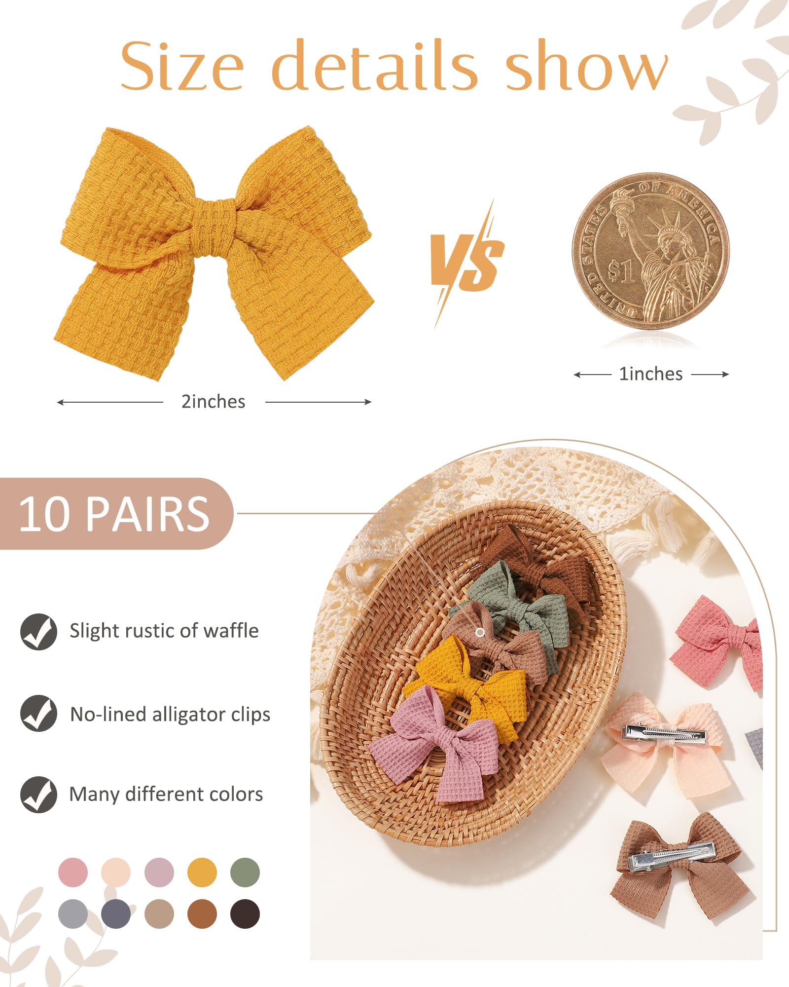Jollybows baby hair clips in a color variety for easy outfit matching