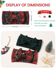 Jollybows baby headband dark green grid, timeless festive look