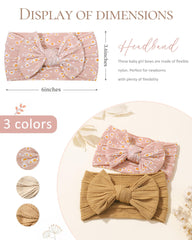 Jollybows baby headband ginger beige daisy side view lightweight comfort for all-day wear
