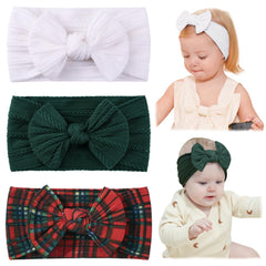 Jollybows baby headband white grid, versatile for outfits and holidays