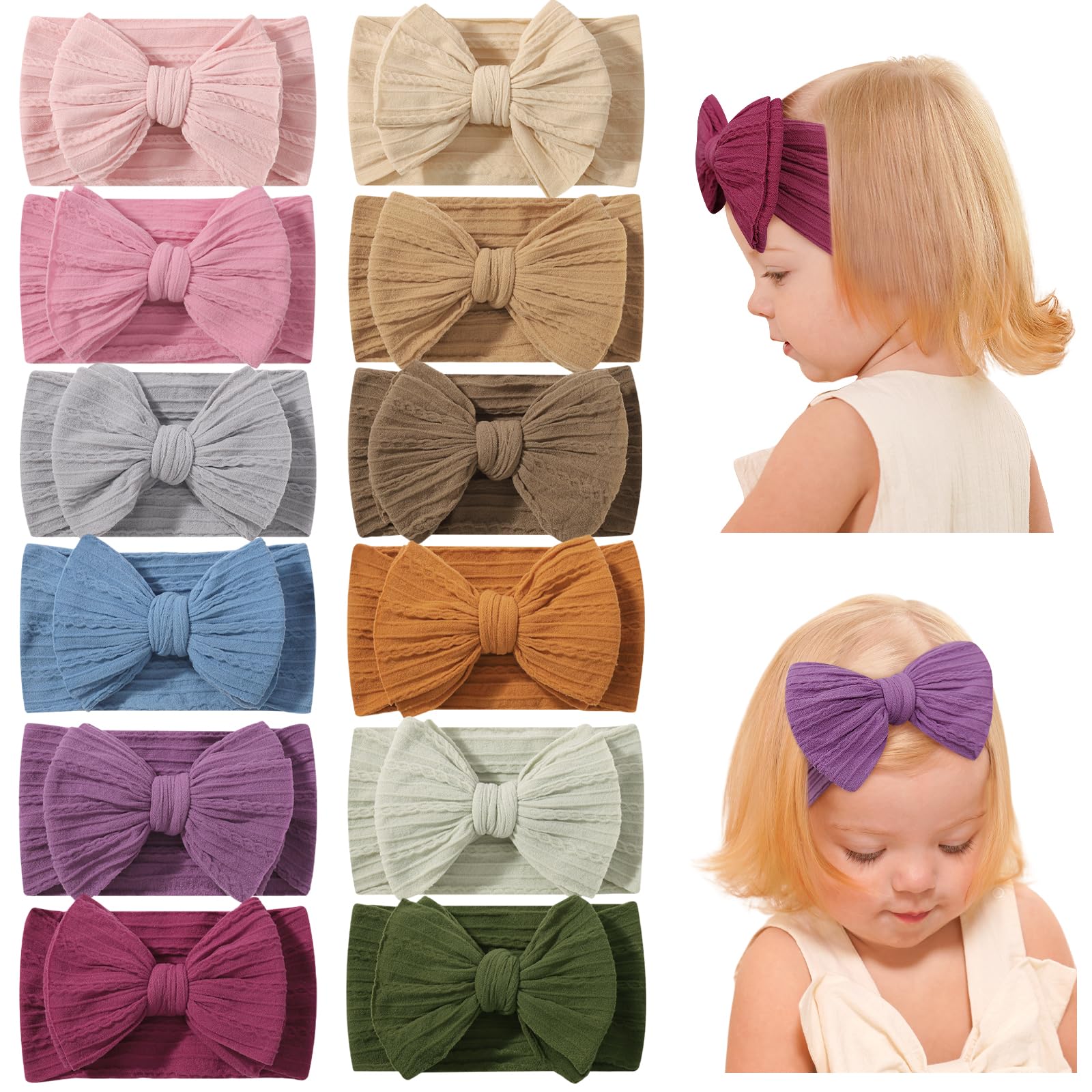 jollybows newborn headbands set in 12 colors for daily outfits and photoshoots