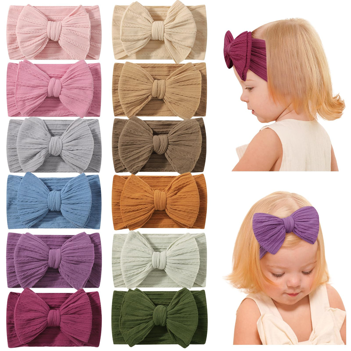 jollybows newborn headbands set in 12 colors for daily outfits and photoshoots