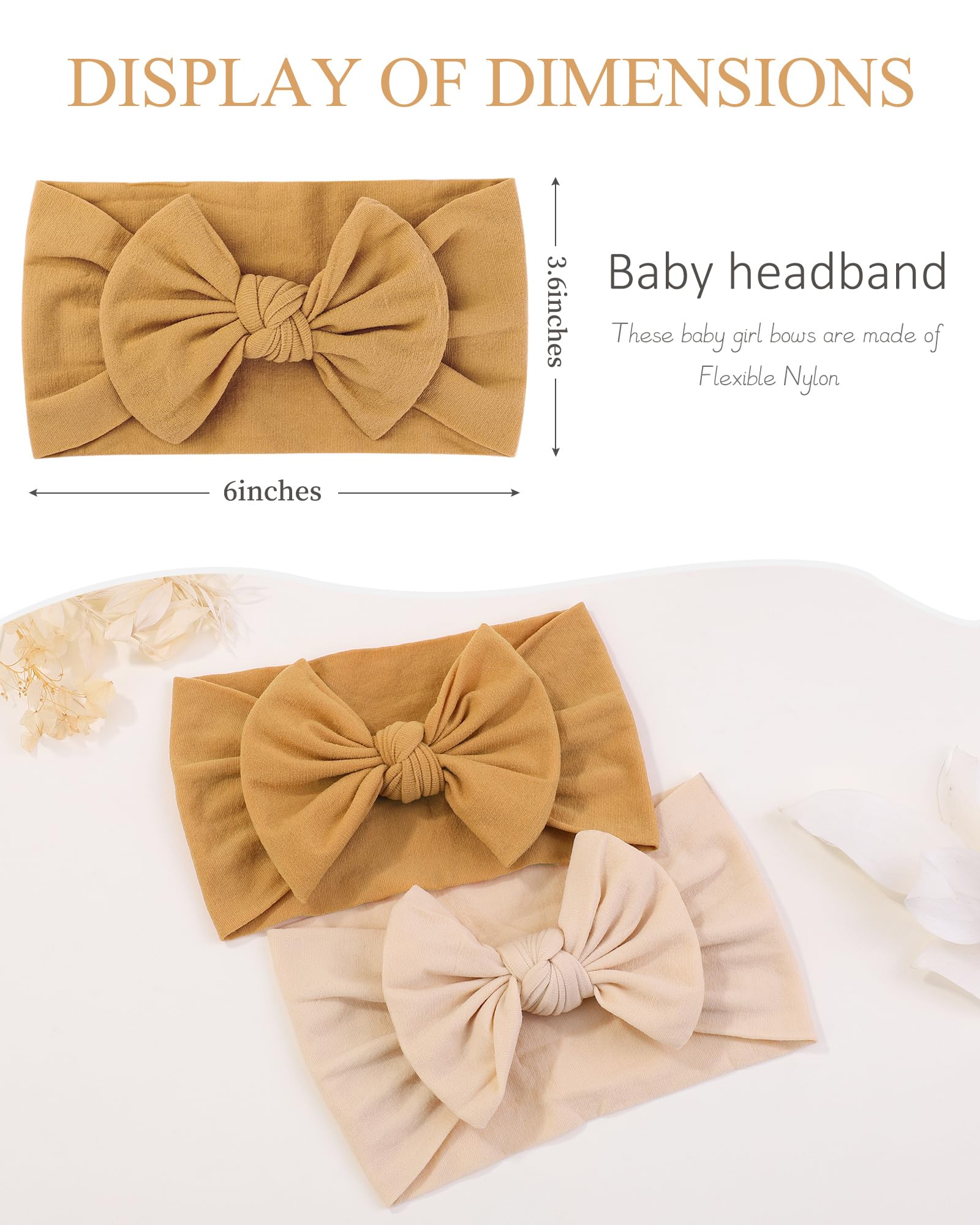 jollybows baby nylon headbands beige bow ideal for neutral outfits