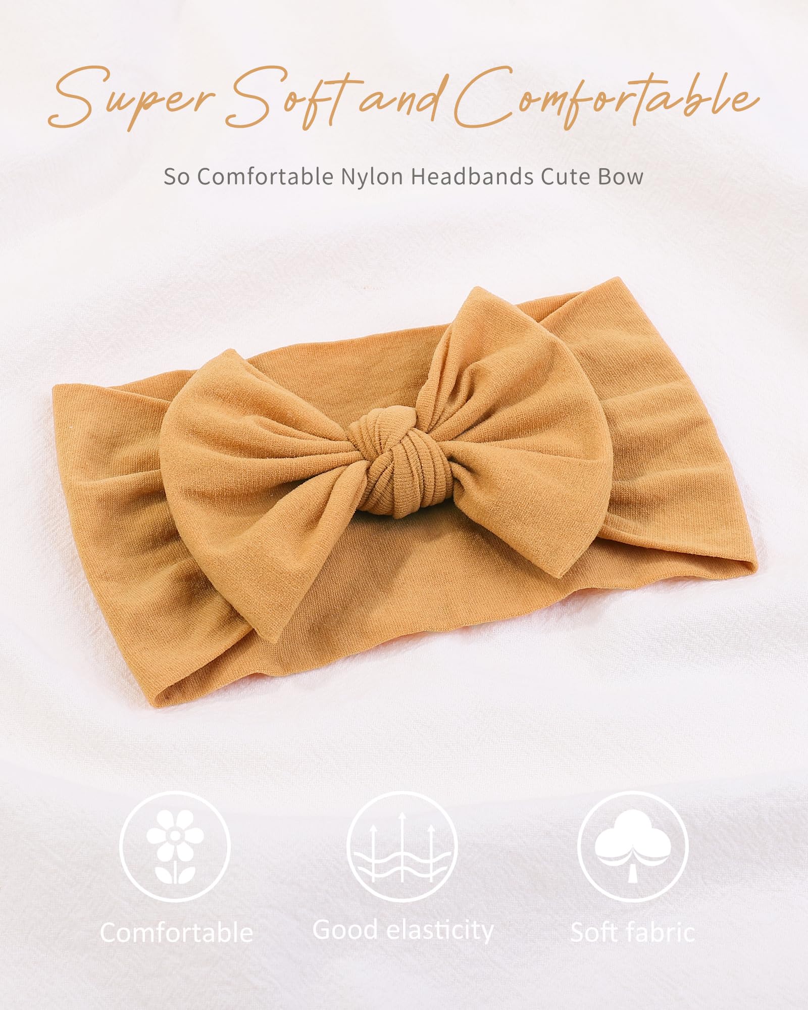 jollybows baby nylon headbands ginger bow playful toddler styling