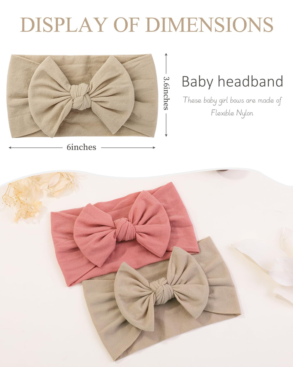 jollybows baby nylon headbands with soft bows for gentle daily wear