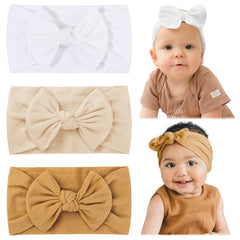 jollybows baby nylon headbands white bows for newborn comfort