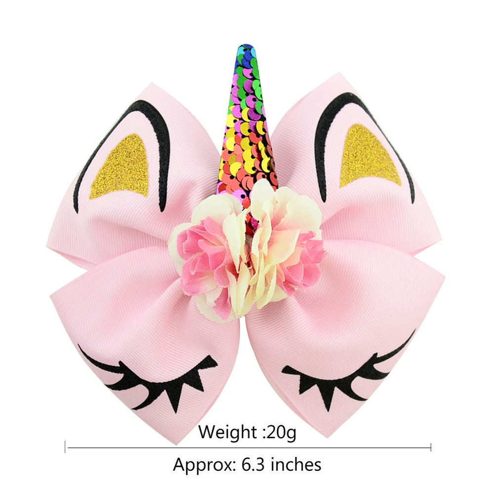 Baby and toddler-friendly Jollybows hair accessory bow in unicorn design.