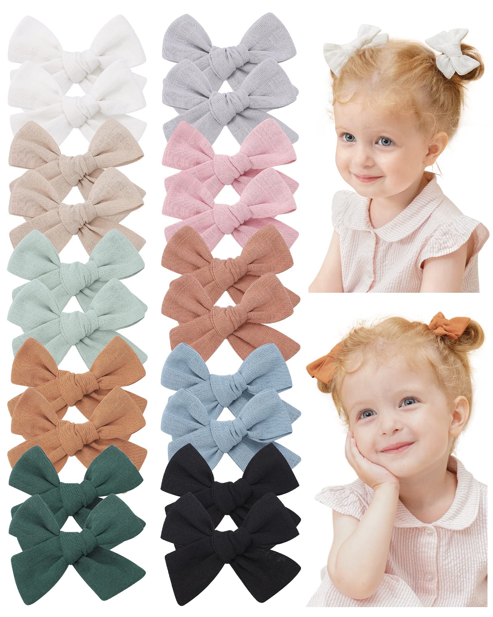 Jollybows bow set color variety front view shows 10 colors for daily outfits.