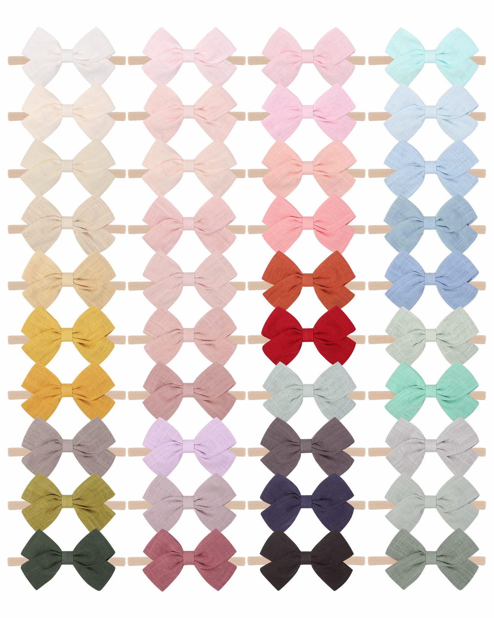 Jollybows color variety close-up on a nylon headband for outfit coordination.