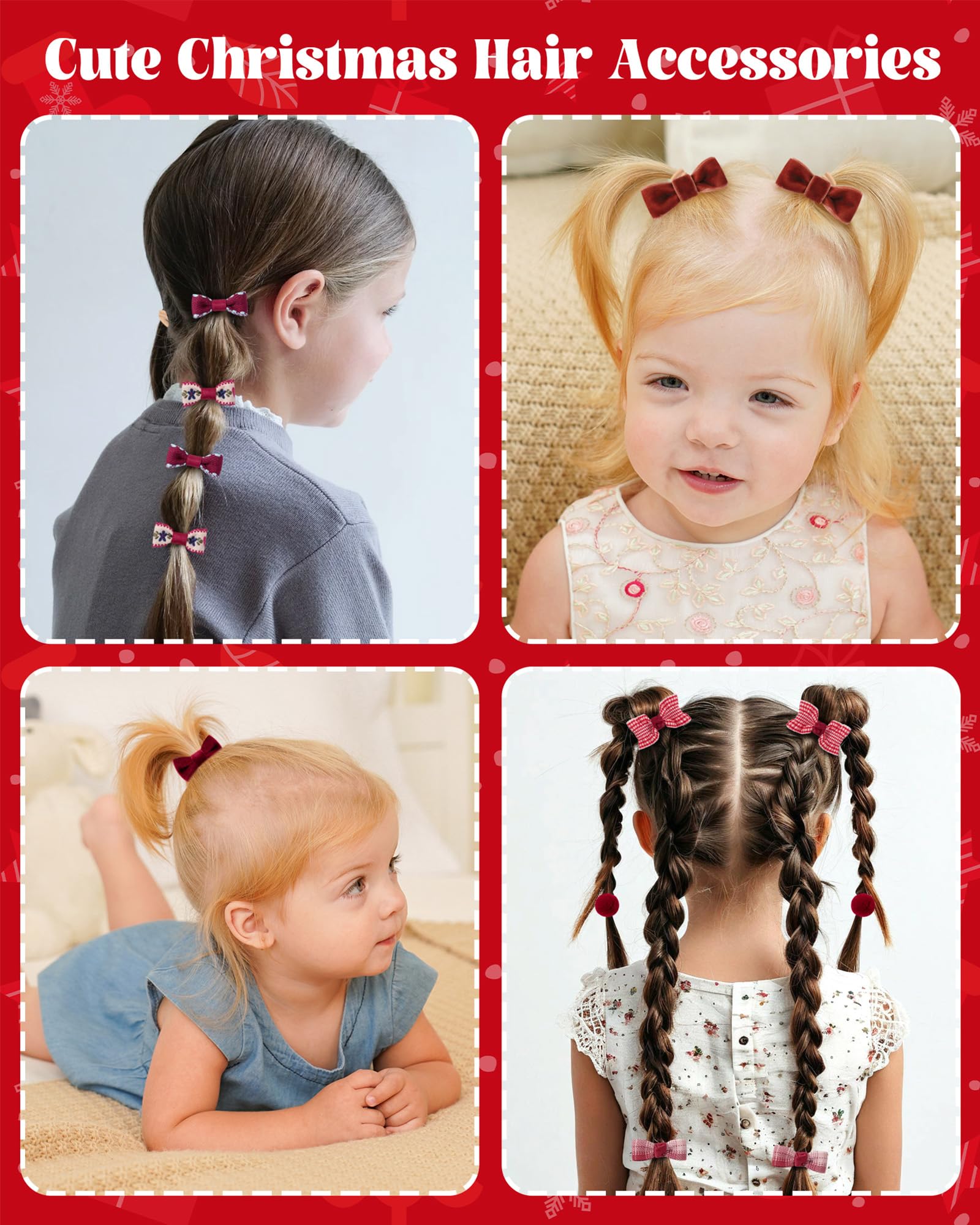 Jollybows checkered red bows offer bold contrast for coordinated outfits and photos.