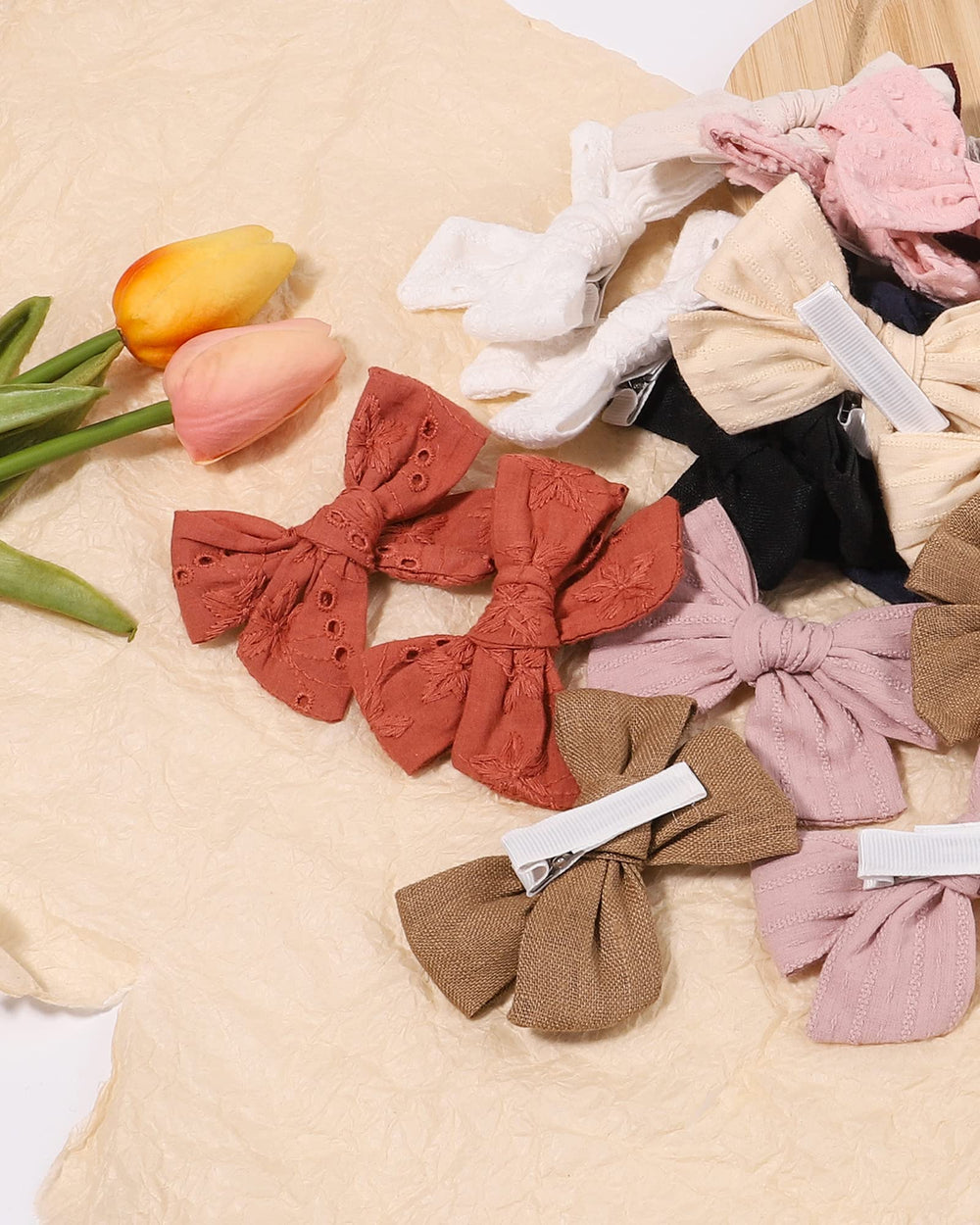 Jollybows durable baby bows—quality linen material for long-lasting use.
