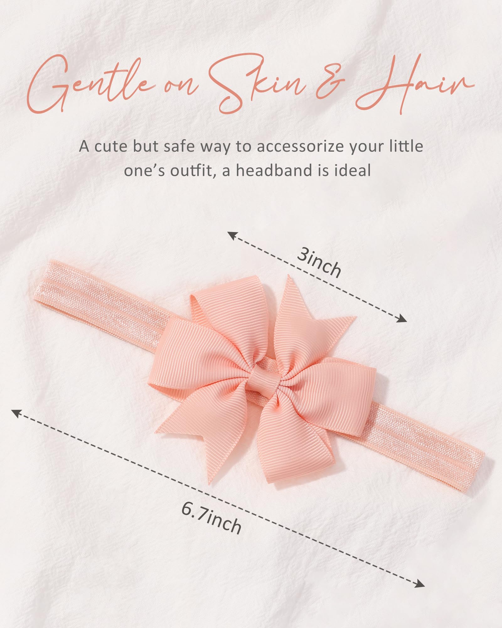 Jollybows elastic headband with stretch fits growing babies comfortably