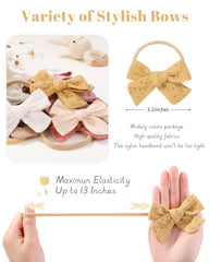 Jollybows elastic headband close-up showing soft, secure fit.