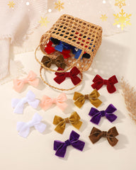 jollybows fall winter velvet bow showcases cozy style for cold-weather outfits