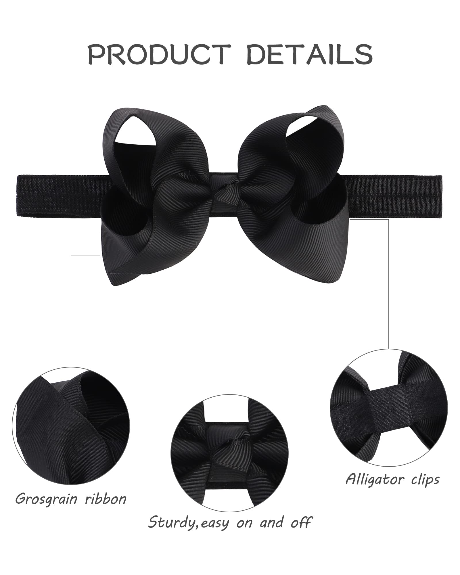 Jollybows hairbands on infant model illustrate easy everyday styling.