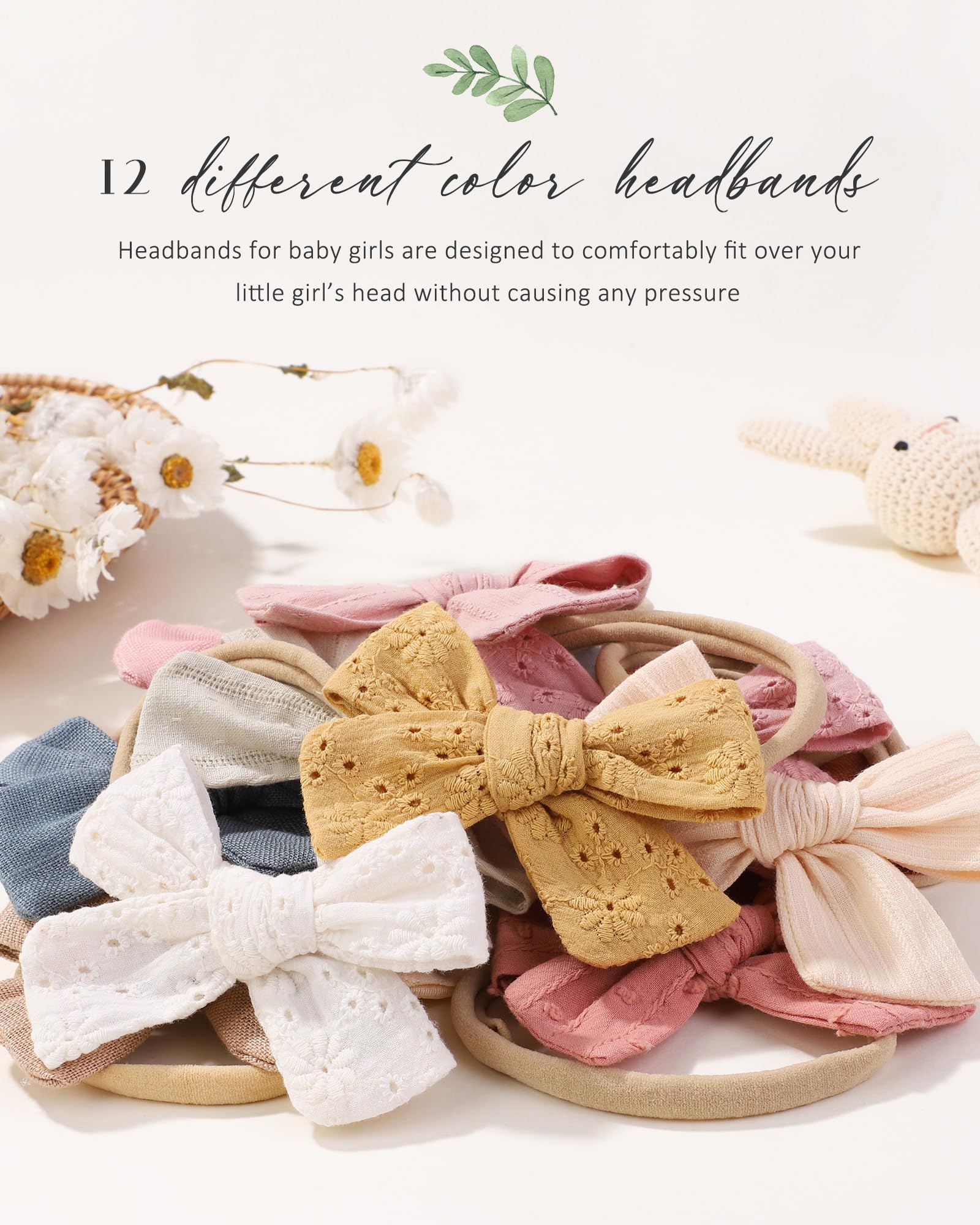 Jollybows headband size 3-2 inches to fit growing infants.