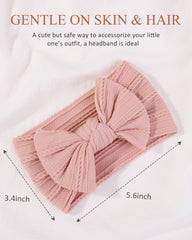 jollybows knit nylon headbands show a cable-knit texture for comfy all-day wear.