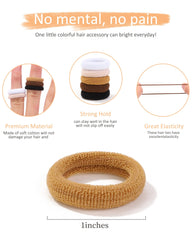 jollybows mini hairbands dark colors for toddlers' hair with secure non-snag elastic