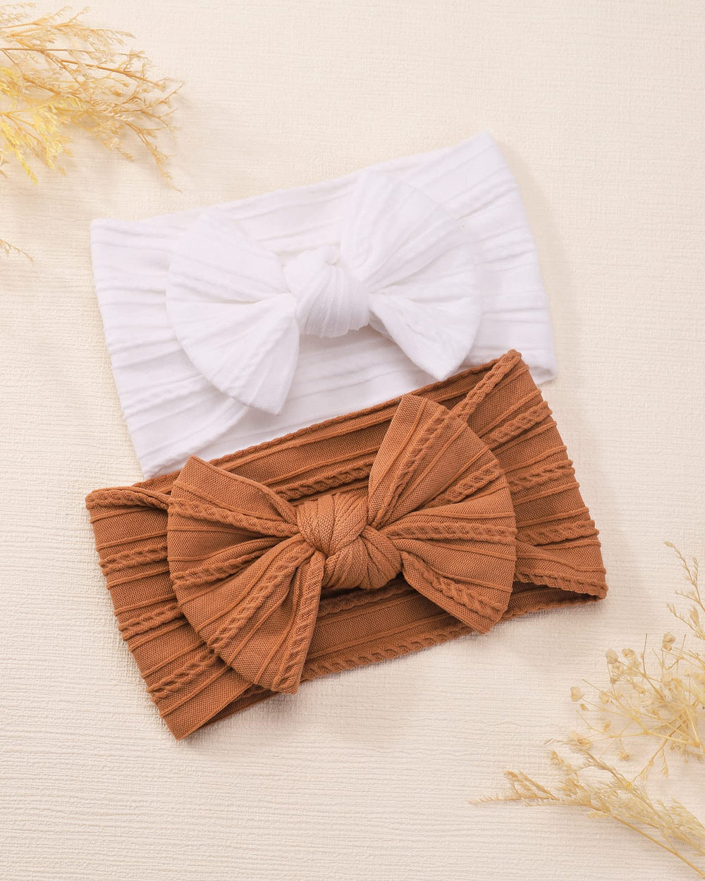 Jollybows sand nylon headband enhances natural, dreamy looks