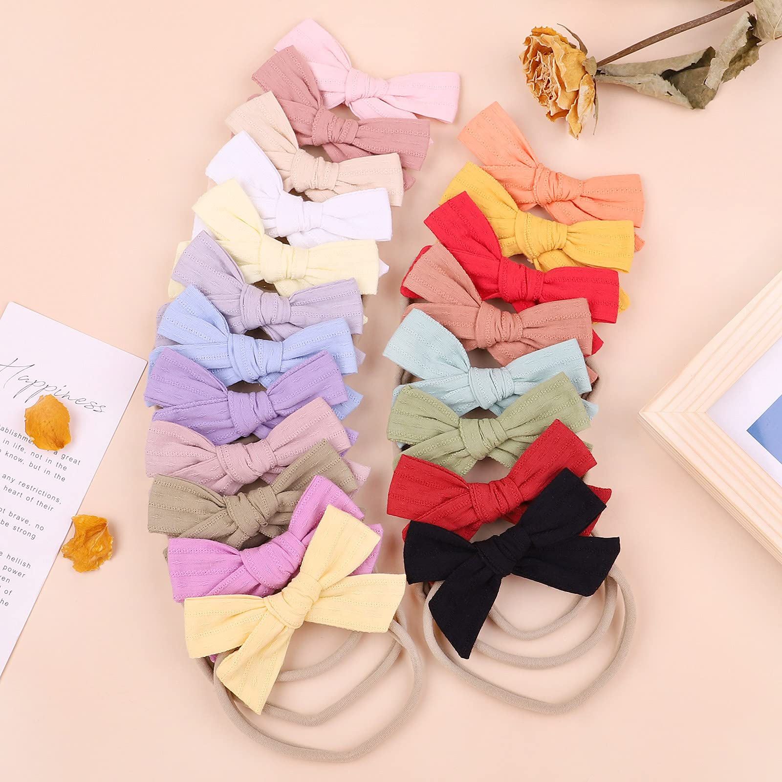 Jollybows elastic nylon band designed for comfortable fit from newborns to toddlers.