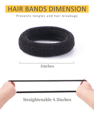 Jollybows nylon hair bands 1 inch black for easy ponytails.