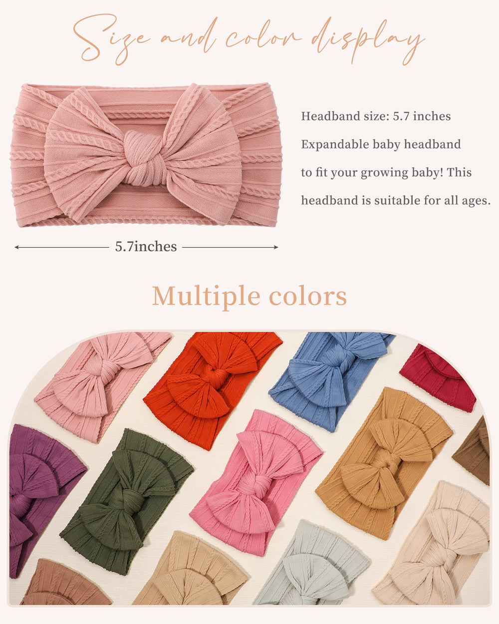 Jollybows nylon headband closeup shows soft, breathable material for comfortable wear.