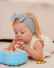 Jollybows nylon headband gray – versatile no-mark fit for photos and play