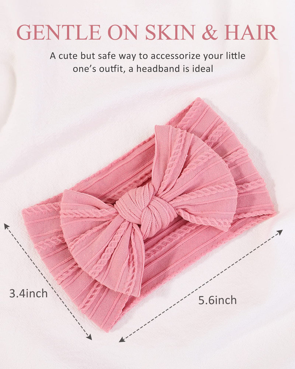 Jollybows nylon headband pink – gentle stretch for everyday outfits