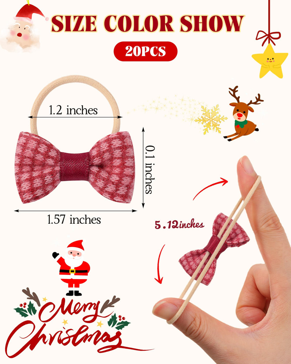 Jollybows polka dot red bows create playful patterns for festive looks.