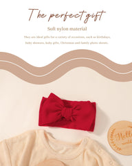 Jollybows red baby-bow headband adds cheerful color for photos and outfits.