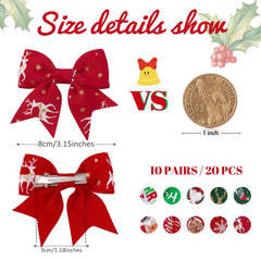 Jollybows red Christmas bow on an alligator clip for easy, festive toddler styling