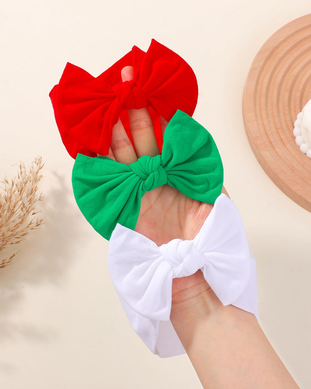 Jollybows soft nylon headband material offers gentle comfy wear.