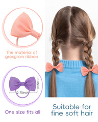 Jollybows soft elastic band close-up shows gentle hold for fine hair.