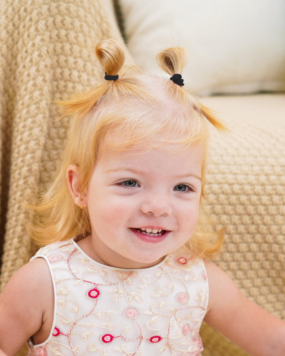 Jollybows soft elastic hair bands black for comfortable wear.