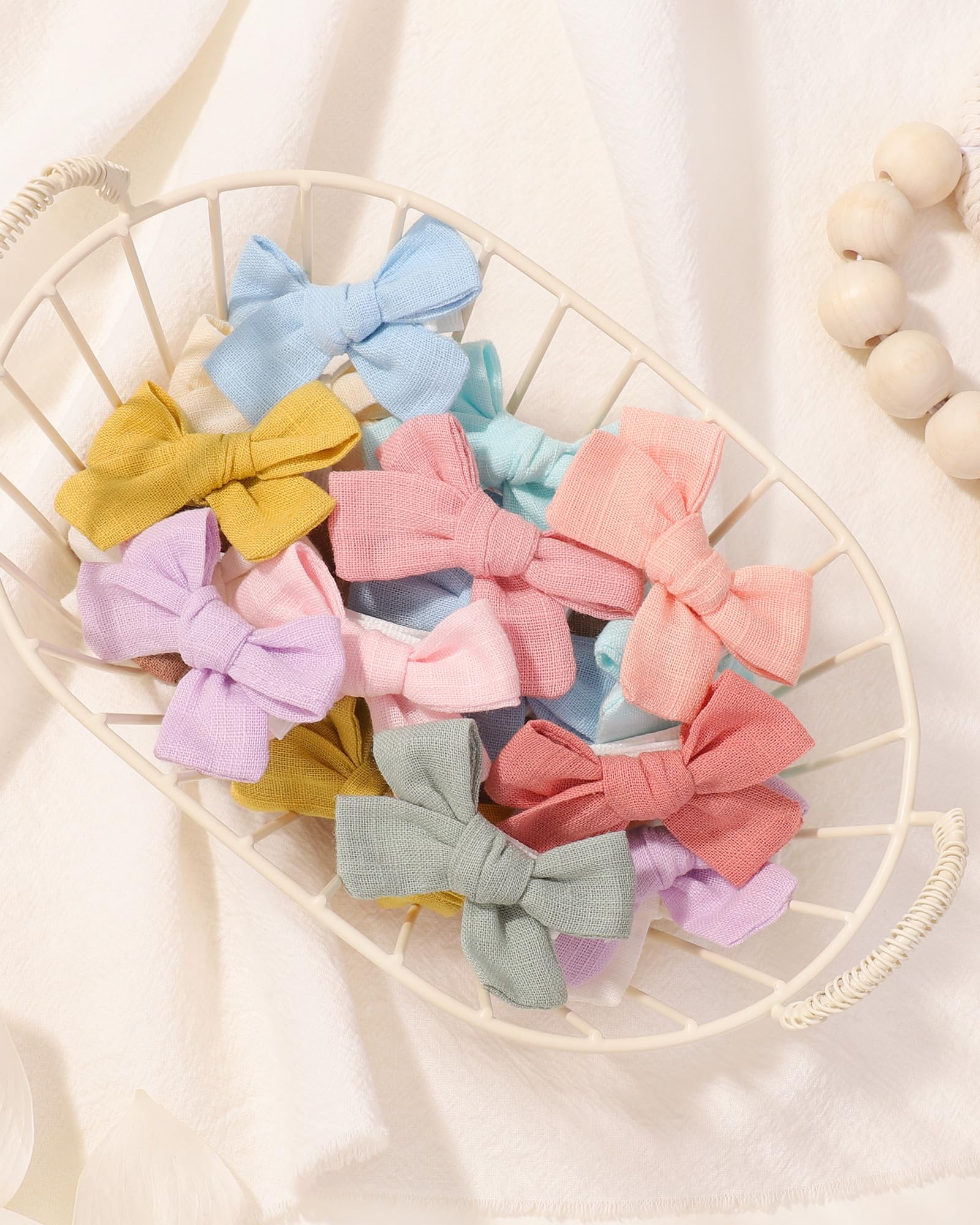 Jollybows soft fabric hair bow close-up emphasizing gentle, comfortable wear.