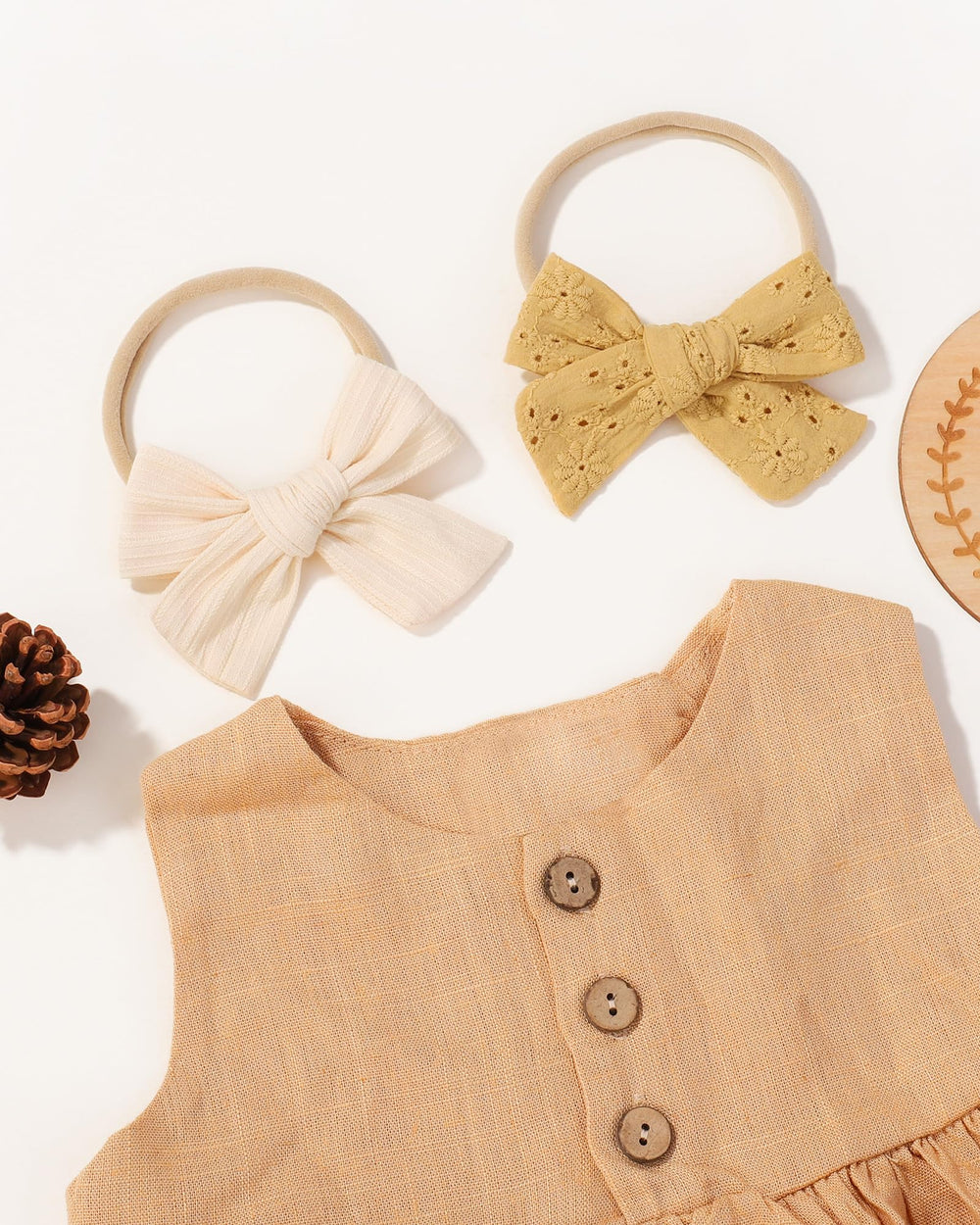 Jollybows soft nylon headbands designed not to leave marks on babies.