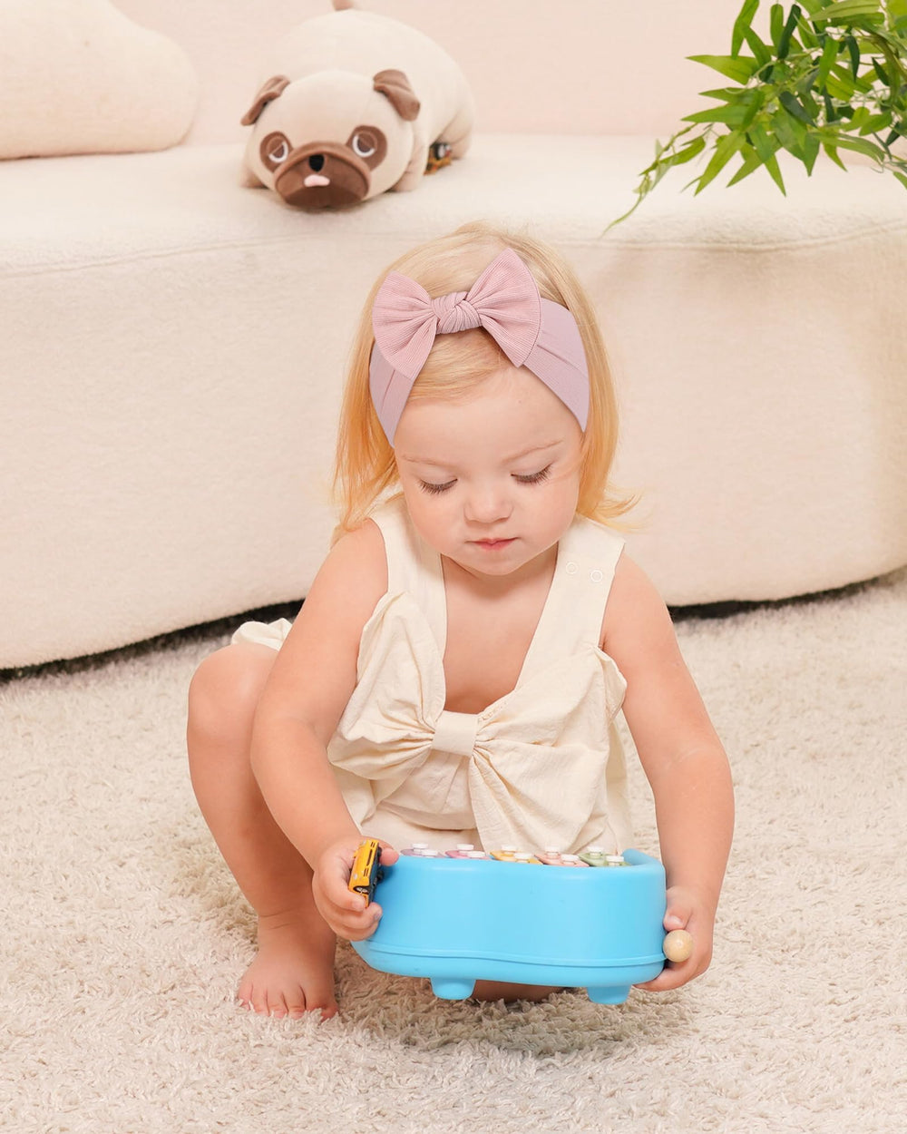 Jollybows soft nylon headbands close-up shows lightweight breathable fabric.