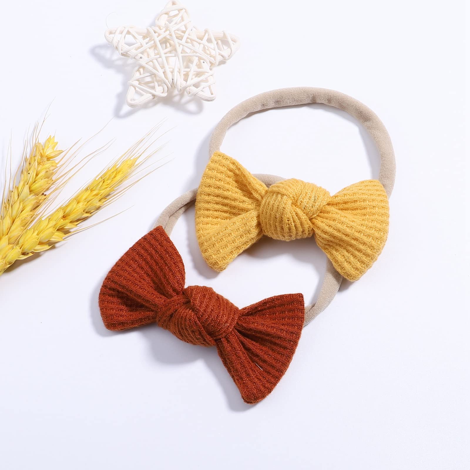 Jollybows stretchy nylon headband demonstrating gentle grow-with-baby flexibility