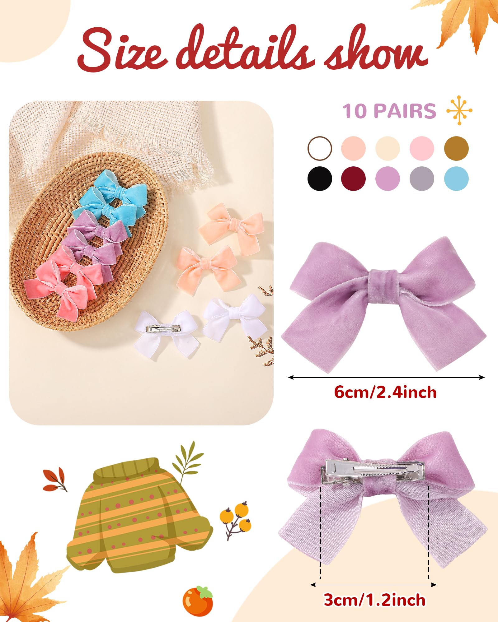 Jollybows velvet baby bows show soft texture for everyday wear
