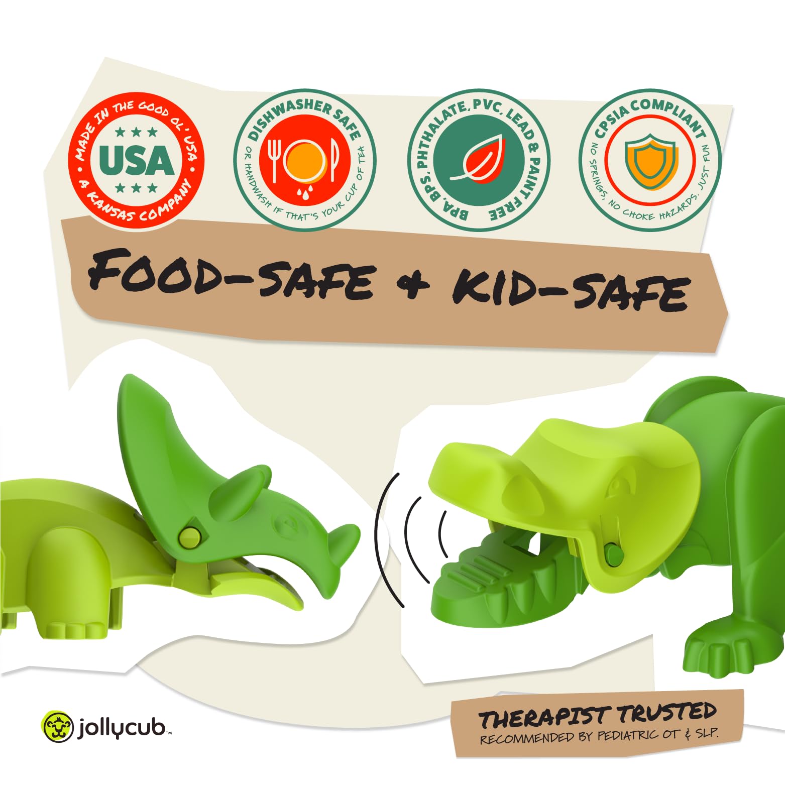 JollyCub USA-made badge emphasizes safety and quality materials