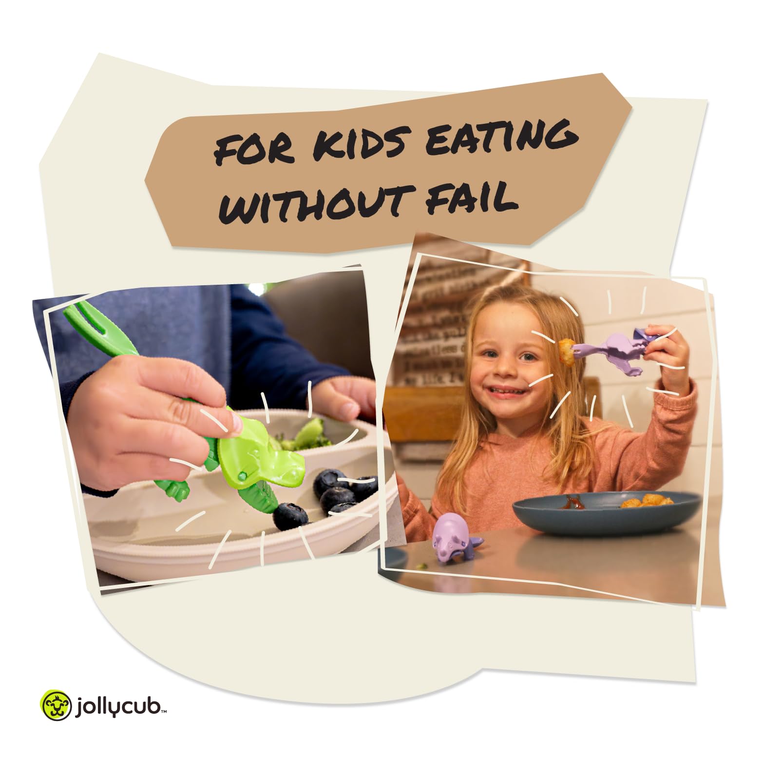 JollyCub utensils dishwasher-safe icon signals easy cleanup after meals