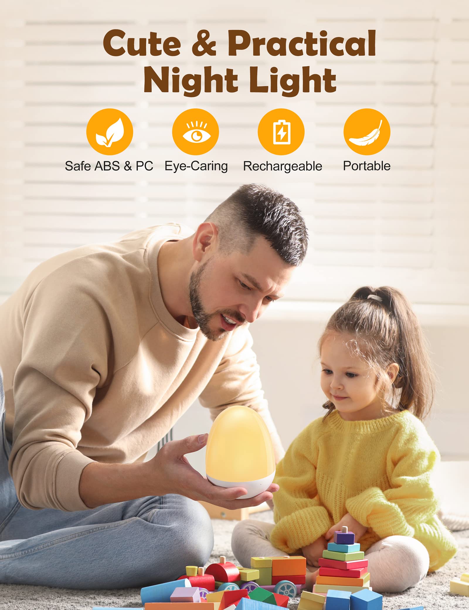 JolyWell egg night light SOS mode for emergencies