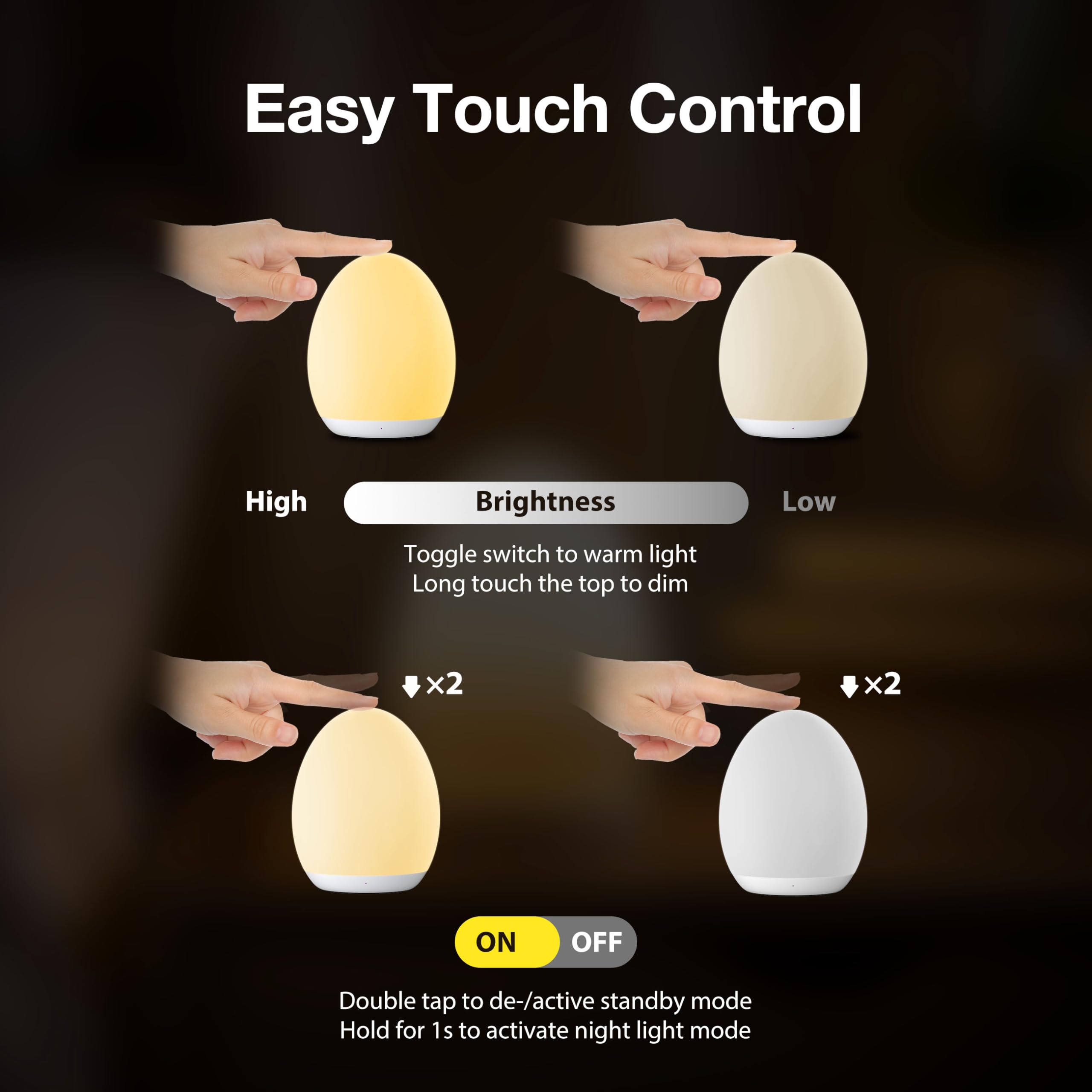 JolyWell Night Light BPA-free material ensures safe nursery use
