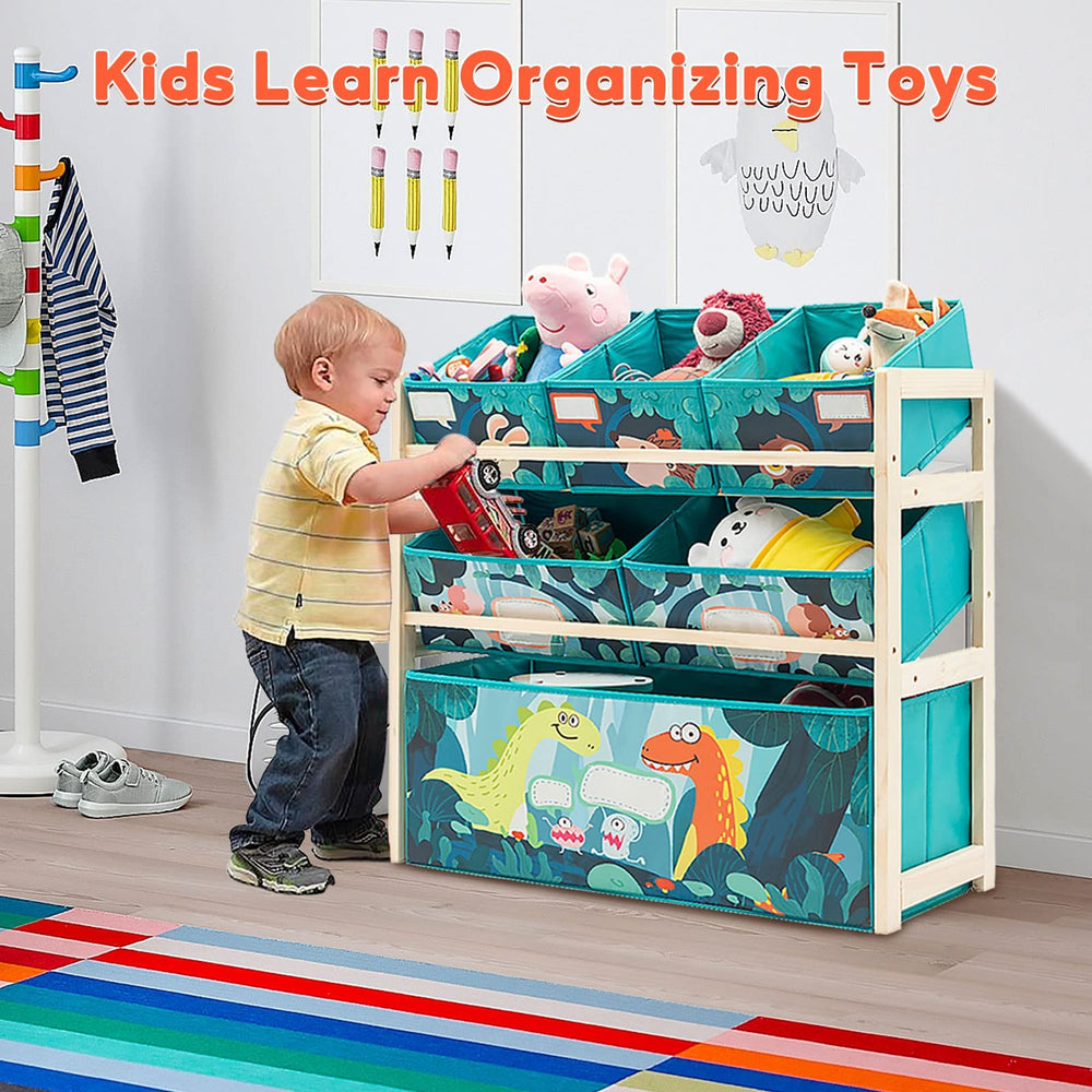 Jomifin Kids Toy Organizer green bins removal demonstrates simple cleanup