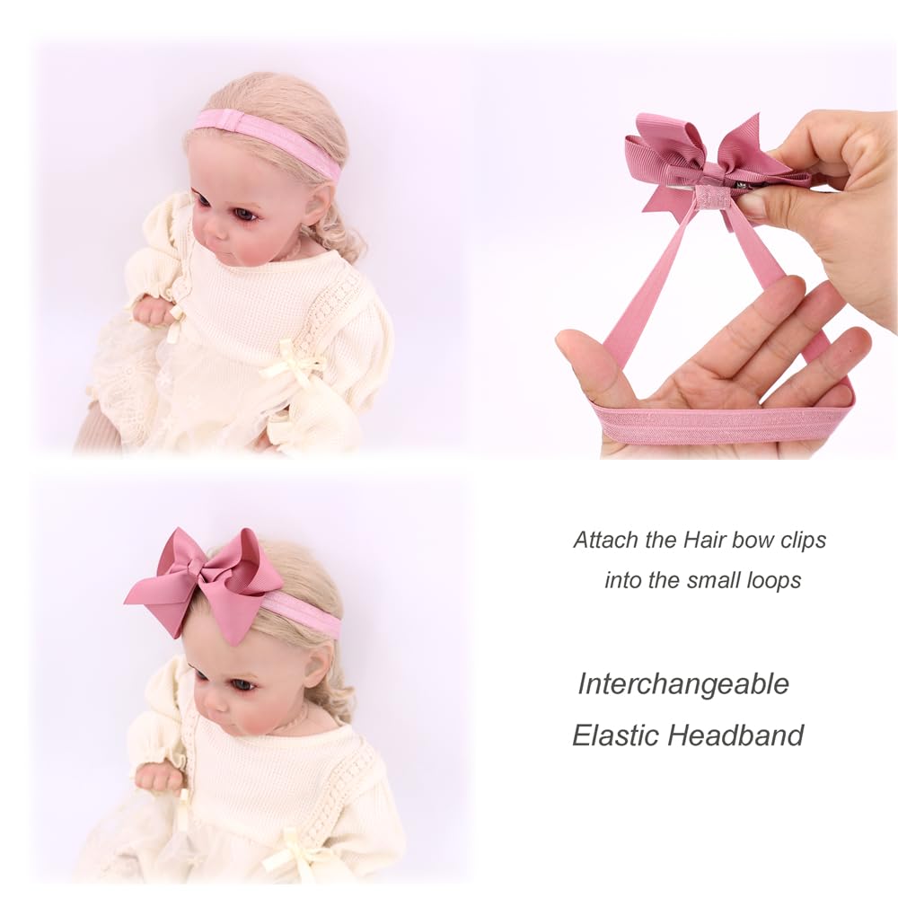Jomila nylon ring closeup on headband shows bow attachment for styling.