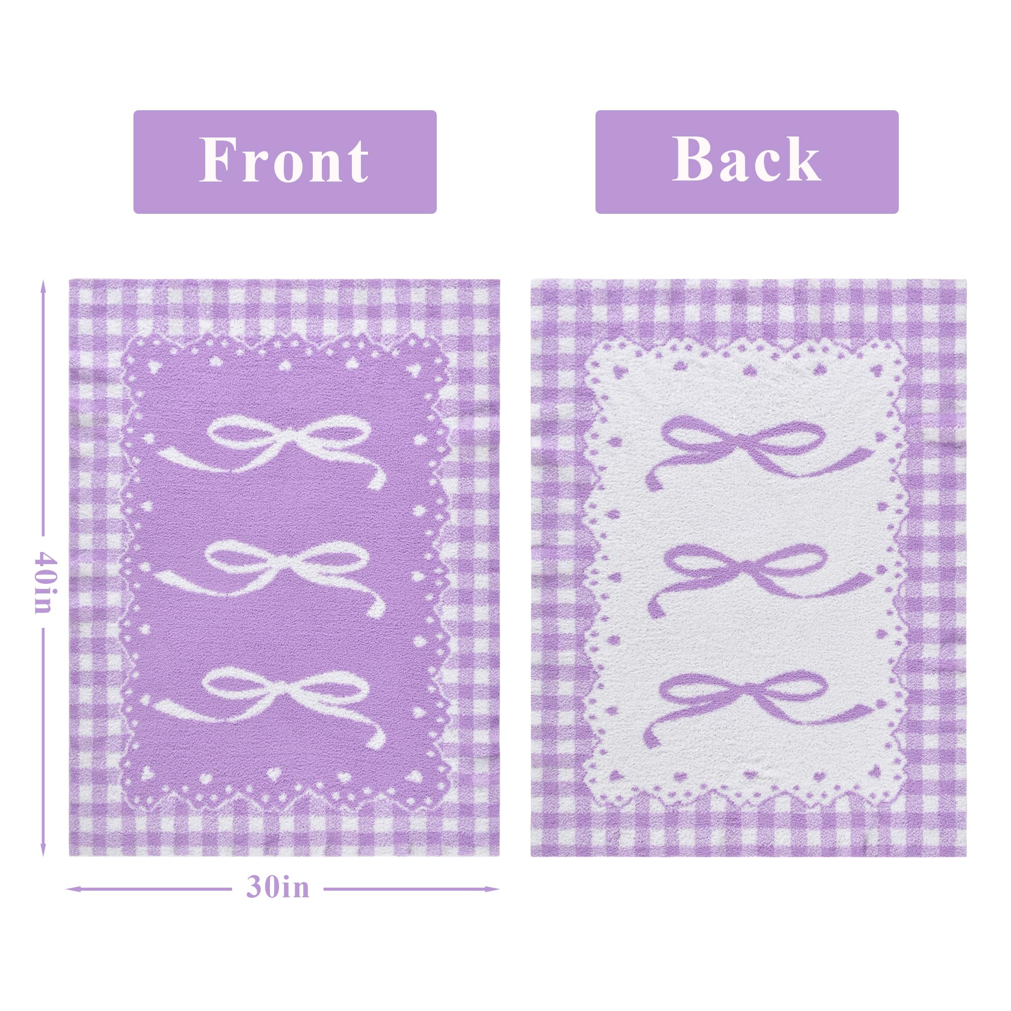 JOOJA purple bow baby blanket in cozy nursery setting highlights soft texture for daily use.